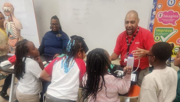 Council of Black Nurses Los Angeles members teacher educating students