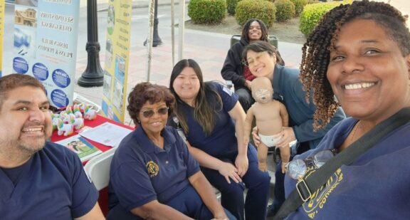 Council of Black Nurses Los Angeles volunteers members working event on street
