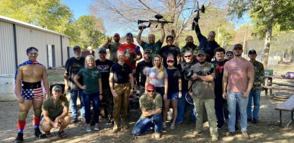 Eagle OPS Foundation veteran paintball activity group photo together outside