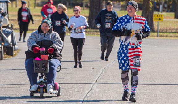 Jonathan Sheperd participating in local Eagle OPS event walking with participants